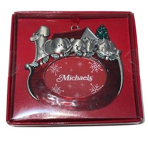 New In Box Michaels Enameled Noah's Ark Christmas Tree Ornament Picture Frame
